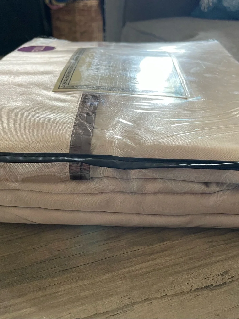 Vintage Royal Satin pleated hem Full Size Sheet set luxury satin chocolate taupe